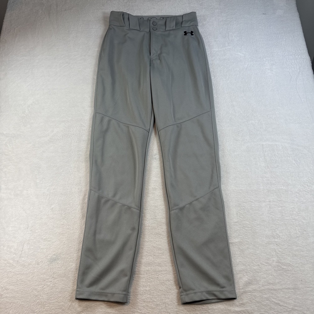 Under Armour Baseball Pants Men Small Gray Lead Off Elastic Hem‎ Tapered Fit